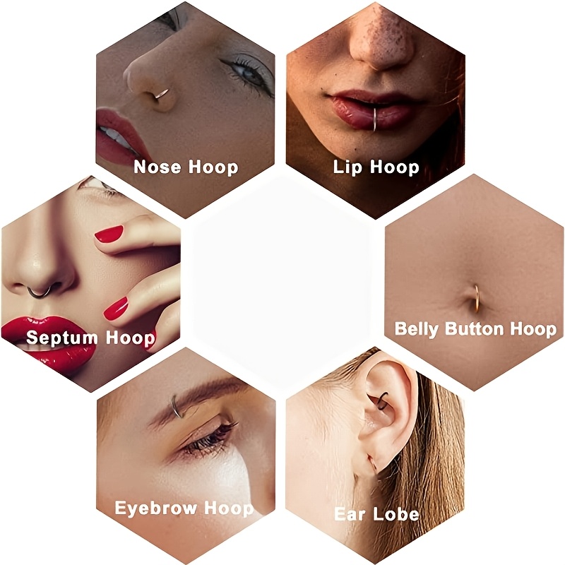 20pcs Minimalist Nose Rings and Body Jewelry Set, Unisex Gift